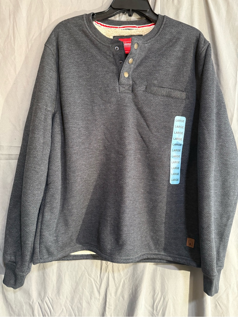 Coleman Dark Gray Waffle Henley Sweatshirt